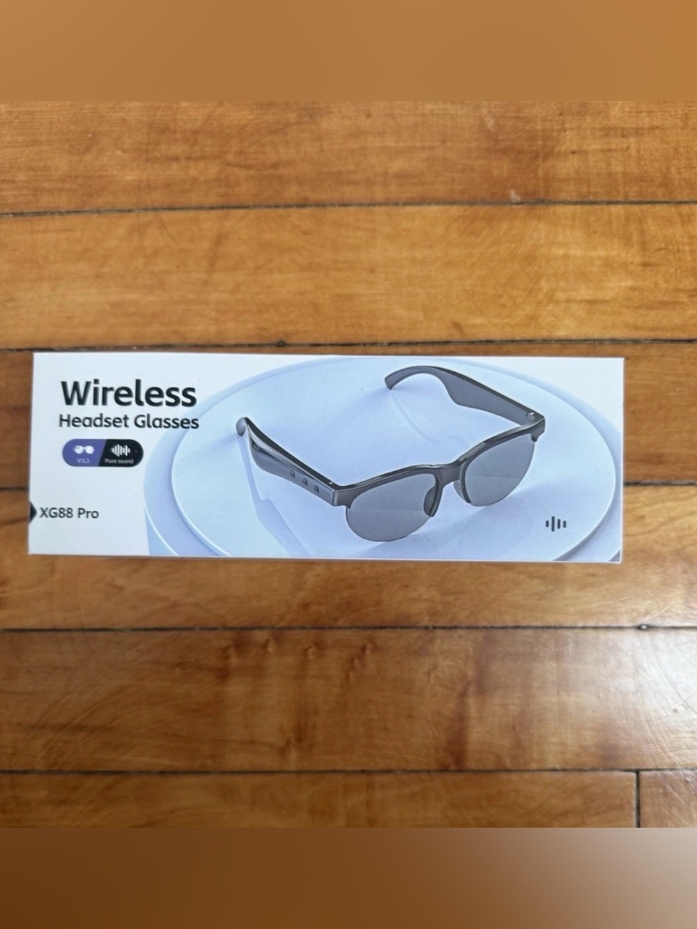 XG88 Pro Wireless Headset Glasses Bluetooth USB Black new Open Box